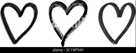 spaghetti cardiaci disegnati a mano. Illustrazione vettoriale Illustrazione Vettoriale