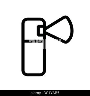 Icona vernice spray, vernice per graffiti, semplice illustrazione nera del contorno. Forniture artistiche disegnate a mano. Illustrazione Vettoriale