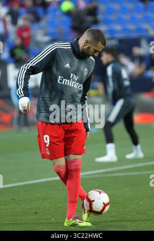 15 aprile 2019 - Leganes, Madrid, Spagna - Benzema del Real Madrid prima del campionato spagnolo la Liga, partita di calcio tra Leganes e Real Madrid, 15 aprile, stadio Butarque, a Leganes, Madrid, Spagna. (Immagine di credito: © AFP7 via cavo ZUMA) Foto Stock 15 aprile 2019 - Leganes, Madrid, Spagna - Benzema del Real Madrid prima del campionato spagnolo la Liga, partita di calcio tra Leganes e Real Madrid, 15 aprile, stadio Butarque, a Leganes, Madrid, Spagna. (Immagine di credito: © AFP7 via cavo ZUMA) Foto Stock