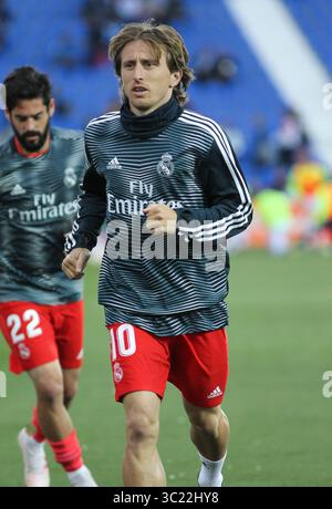 15 aprile 2019 - Leganes, Madrid, Spagna - Modric del Real Madrid prima del campionato spagnolo la Liga, partita di calcio tra Leganes e Real Madrid, 15 aprile, stadio Butarque, a Leganes, Madrid, Spagna. (Immagine di credito: © AFP7 via cavo ZUMA) Foto Stock 15 aprile 2019 - Leganes, Madrid, Spagna - Modric del Real Madrid prima del campionato spagnolo la Liga, partita di calcio tra Leganes e Real Madrid, 15 aprile, stadio Butarque, a Leganes, Madrid, Spagna. (Immagine di credito: © AFP7 via cavo ZUMA) Foto Stock