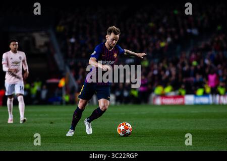 16 aprile 2019 - Barcellona, BARCELLONA, Spagna - 04 Ivan Rakitic del FC Barcelona durante la partita di andata della Champions League dei quarti di finale tra FC Barcelona e Manchester United allo stadio Camp Nou di Barcellona 16 aprile 2019, Spagna. (Immagine di credito: © AFP7 via cavo ZUMA) Foto Stock
