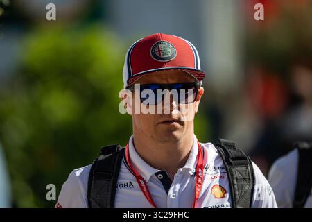 10 maggio 2019 - Barcellona, BARCELLONA, SPAGNA - BARCELLONA, SPAGNA, 10 maggio 2019; Kimi Raikkonen al Paddok del Circuit de Barcelona Catalunya durante il GP di Spagna (immagine di credito: © AFP7 via ZUMA Wire) Foto Stock