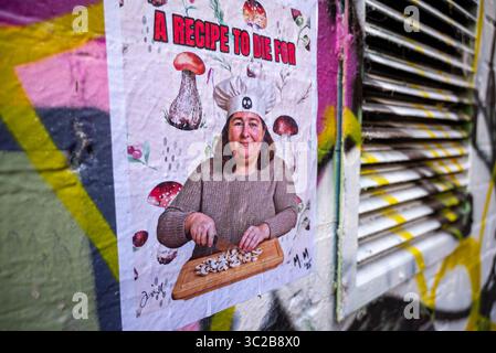 Street art di Erin Patterson a Melbourne, Australia Foto Stock