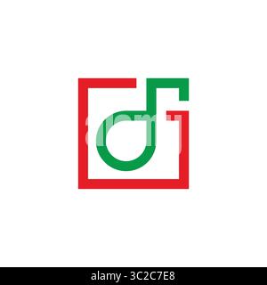 lettere dr doctor quadrato medico semplice geometrico colorato logo vettoriale Illustrazione Vettoriale