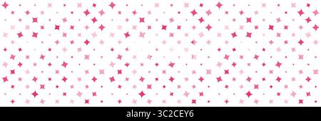 Motivo senza cuciture con diamanti rosa di diversa trasparenza su sfondo bianco. Illustrazione Vettoriale