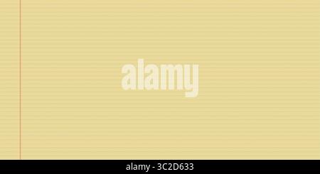 Blocco note a pagina rivestito con foglio retrò per la scrittura e carta legale gialla. Layout perfetto per notebook o documenti. Carta d'epoca per ufficio Illustrazione Vettoriale