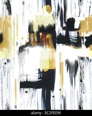 Uno sfondo astratto ad acquerello presenta vernice gocciolante e un'estetica vintage Foto Stock