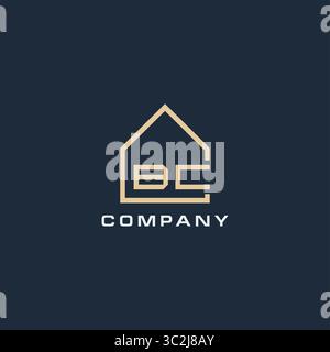Lettera iniziale del logo immobiliare BC con semplici idee di design del tetto grafica vettoriale Illustrazione Vettoriale