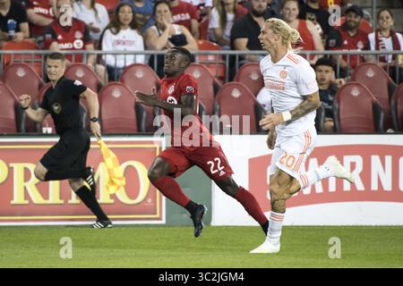 26 giugno 2019 - Toronto, Ontario, Canada - BREK SHEA (20) e RICHIE LARYEA (22) in azione durante la partita MLS tra Toronto FC e Atlanta United FC (Credit Image: © Angel Marchini/ZUMA Wire) Foto Stock
