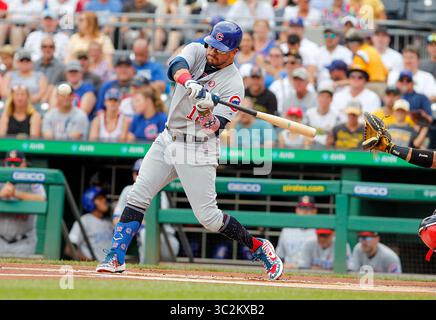 4 luglio 2019: I Chicago Cubs lasciarono Kyle Schwarber (12) in azione durante una partita di baseball della Major League tra Chicago Cubs e Pittsburgh Pirates al PNC Park, a Pittsburgh, Pennsylvania. (Credito fotografico: Nicholas T. LoVerde/Cal Sport Media) (credito immagine: &Copy; Nicholas T. Loverde/CSM tramite filo ZUMA) Foto Stock