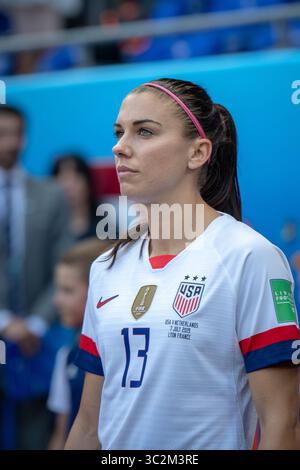 7 luglio 2019 - Lione, Francia - l'attaccante degli Stati Uniti ALEX MORGAN n. 13 durante la finale della Coppa del mondo femminile allo Stadio Olimpico di Lione, Francia. Stati Uniti sconfigge Paesi Bassi 2-0 (immagine di credito: © Mark Smith/ZUMA Wire) Foto Stock