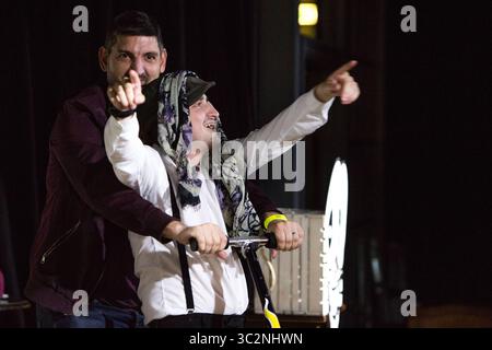 14 luglio 2019 - Northampton, Regno Unito - il comico Jack Gleadow esegue il suo spettacolo Mr Saturday Night il giorno 2 del Comedy Crate Comedy Festival 2019 a Northampton. (Immagine di credito: © Keith Mayhew/SOPA Images via ZUMA Wire) Foto Stock