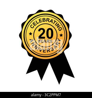 Celebrazione dei 20 anni di riconoscimento dei traguardi aziendali Illustrazione Vettoriale