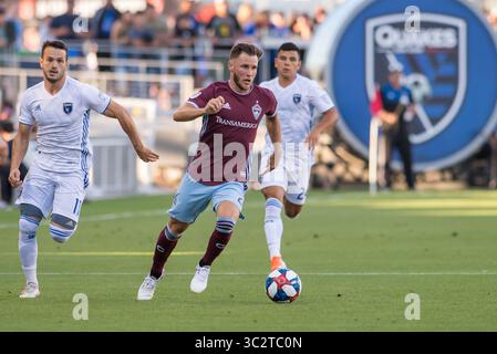 27 luglio 2019, San JosÃ, California, Stati Uniti: SAN JosÃ ‰ CA - LUGLIO 27: Keegan Rosenberry #7 durante una partita di Major League Soccer (MLS) tra San Jose Earthquakes e Colorado Rapids il 27 luglio 2019 all'Avaya Stadium di San JosÃ ©, California. (Immagine di credito: © Lyndsay Radnedge/ISIPhotos tramite filo ZUMA) Foto Stock