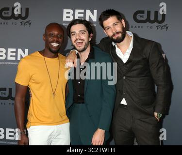 4 agosto 2019, Beverly Hills, CA, Stati Uniti: LOS ANGELES - 4 agosto: Keston John, Morgan Krantz, Casey Deidrick al CW Summer TCA All-Star Party al Beverly Hilton Hotel il 4 agosto 2019 a Beverly Hills, CA (immagine di credito: © Kathy Hutchins via ZUMA Wire) Foto Stock