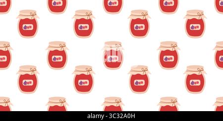 Illustrazione autunnale motivo senza cuciture con marmellata Illustrazione Vettoriale