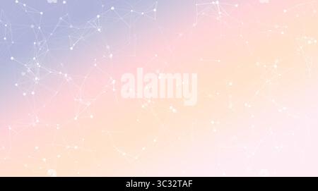 Rete astratta di punti particelle e linee connesse che formano una struttura simile a quella del web. Sfondo moderno e di ispirazione tecnologica, ideale per presentazioni e scienze Foto Stock