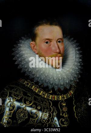 Ritratto dell'Arciduca Alberto d'Austria copia dopo Frans Pourbus II 1601-1620 XVII secolo di Groeningemuseum, museo municipale, Bruges, Belgio, fiammingo, Foto Stock
