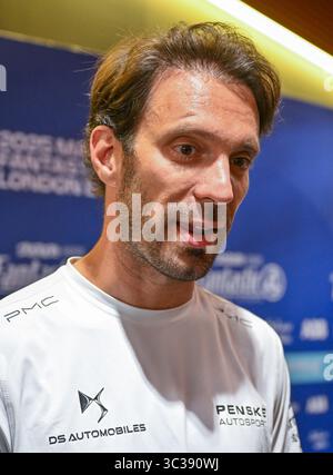 Londra, Regno Unito. 25 luglio 2025. Jean-Eric VERGNE, DS Penske, durante le interviste dei media piloti all'e-Prix Marvel Fantastic Four di Londra a Excel, Londra, Regno Unito. Crediti: LFP/Alamy Live News Foto Stock
