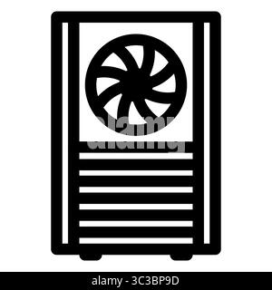 Custodia per computer desktop. Custodia per PC. Stile contorno. 48x48 px Illustrazione Vettoriale