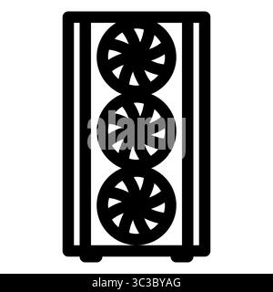 Custodia per computer desktop. Custodia per PC. Stile contorno. 48x48 px Illustrazione Vettoriale