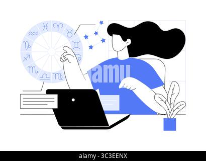 Astrologia personalizzata illustrazioni isolate dei vettori dei cartoni animati. Illustrazione Vettoriale