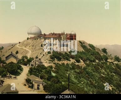 Cromolitografia d'epoca dell'Osservatorio Lick, Mount Hamilton, California, USA, circa 1902 Foto Stock