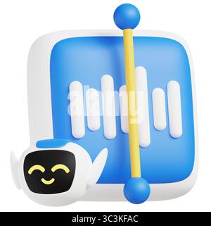 Illustrazione dell'icona autenticazione audio 3D. Foto Stock