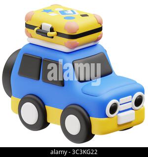 Illustrazione dell'icona 3d da viaggio. Foto Stock