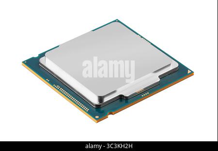 Computer processori CPU isolati su sfondo bianco Foto Stock
