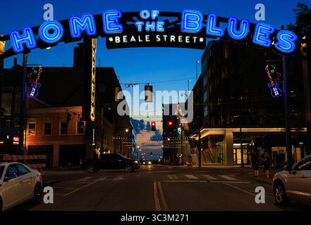 Sede del cartello Blues a Beale Street, Memphis, Tennessee, Stati Uniti Foto Stock