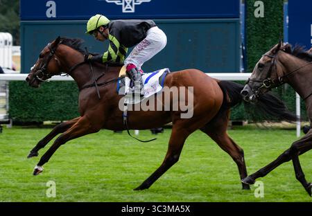 Ascot, Regno Unito, sabato 26 luglio 2025; Fitzella e il fantino Oisin Murphy vincono il Sodexo Live! Princess Margaret Stakes (gruppo 3) per l'allenatore Hugo Palmer e i proprietari Mr. D. R. Passant & Hefin Williams. Crediti JTW equine Images / Alamy Live News. Foto Stock