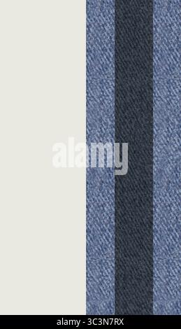 Le strisce blu in denim creano un motivo verticale testurizzato su sfondo bianco Foto Stock