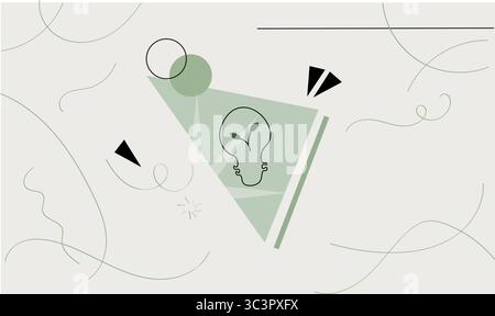 Moderno design con logo a lampadina con foglie interne, perfetto per aziende e startup ecocompatibili Illustrazione Vettoriale