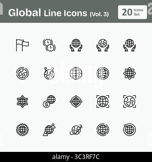 Icone linea globale (Vol. 3) Illustrazione Vettoriale