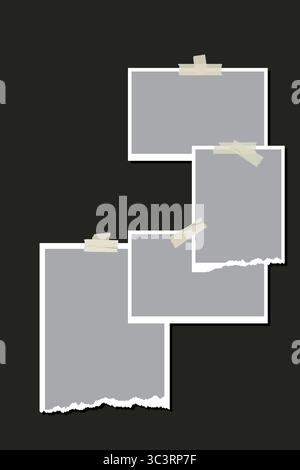 Foto o collage di cornici cornici astratte e modello di foto digitale, collage di diciotto cornici, foto, parti o immagini Illustrazione Vettoriale