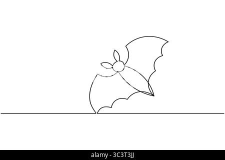 Disegno a pistrello a una linea in stile semplice e minimale su sfondo bianco pulito Illustrazione Vettoriale