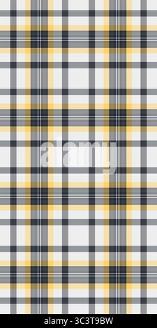 Tessuto con motivo vettoriale di gruppo, tessuto indiano tartan check. Varie texture di sfondo a quadri senza cuciture in una tavolozza di colori grigio e ambra. Illustrazione Vettoriale