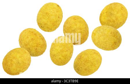 Arachidi Ricoperte isolati su sfondo bianco Foto Stock