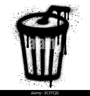 Bere i graffiti della tazza con vernice spray nera. Illustrazione vettoriale. Illustrazione Vettoriale