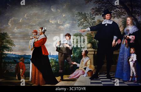 Ritratto di una famiglia Bruges 1645 XVI secolo di Jacob (i) van Oost Groeningemuseum, museo municipale, Bruges, Belgio, fiammingo, Foto Stock