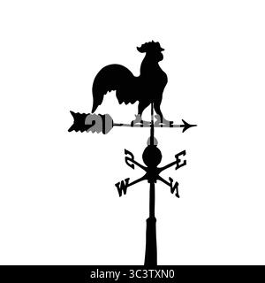 Sagoma della pala meteorologica Rooster Illustrazione Vettoriale