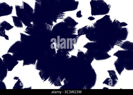 Futuristico motivo a punti. Esplosione di onde contorte su sfondo scuro. L'onda sonora delle particelle dinamiche scorre al buio. Big data. rendering 3d. Illustrazione Vettoriale