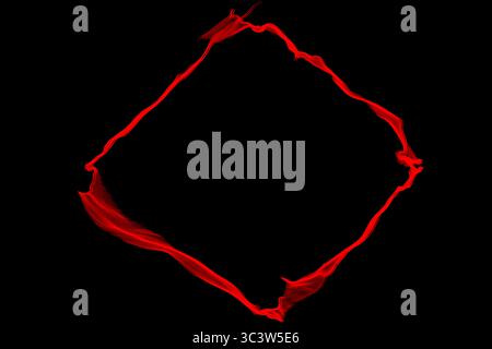 Futuristico motivo a punti. Esplosione di onde contorte su sfondo scuro. L'onda sonora delle particelle dinamiche scorre al buio. Big data. rendering 3d. Illustrazione Vettoriale