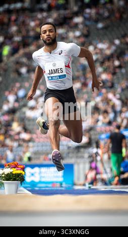 Berlino, Germania. 27 luglio 2025. Shemaiah James (AUS) im Dreisprung; ISTAF Berlin am 27.07.2025 im Olympiastadion a Berlino (Deutschland). Credito: dpa/Alamy Live News Foto Stock