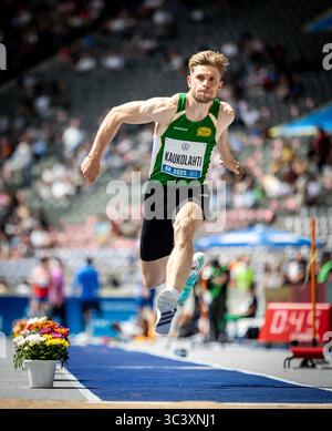 Berlino, Germania. 27 luglio 2025. Tuomas Kaukolahti (fin) im Dreisprung; ISTAF Berlin am 27.07.2025 im Olympiastadion a Berlino (Deutschland). Credito: dpa/Alamy Live News Foto Stock