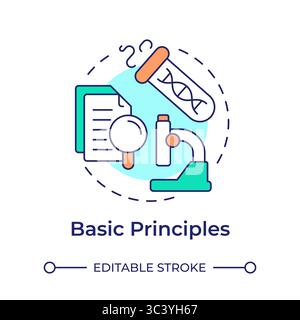 Principi di base icona multicolore Illustrazione Vettoriale