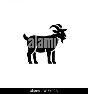 Icona grafica Black Goat (Bakra) – illustrazione vettoriale isolata su sfondo bianco Illustrazione Vettoriale