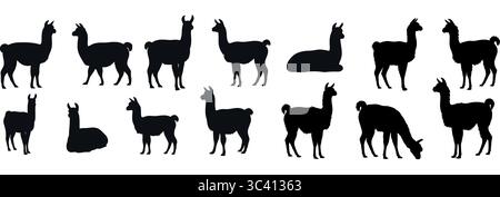 Collezione di silhouette a lama su sfondo bianco. Illustrazione Vettoriale