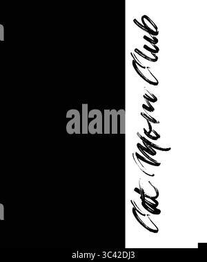 Cat Mom Club, T Shirt Print Design. T-shirt con moderna tipografia per magliette, abbigliamento e abbigliamento. Banner Illustrazione Vettoriale